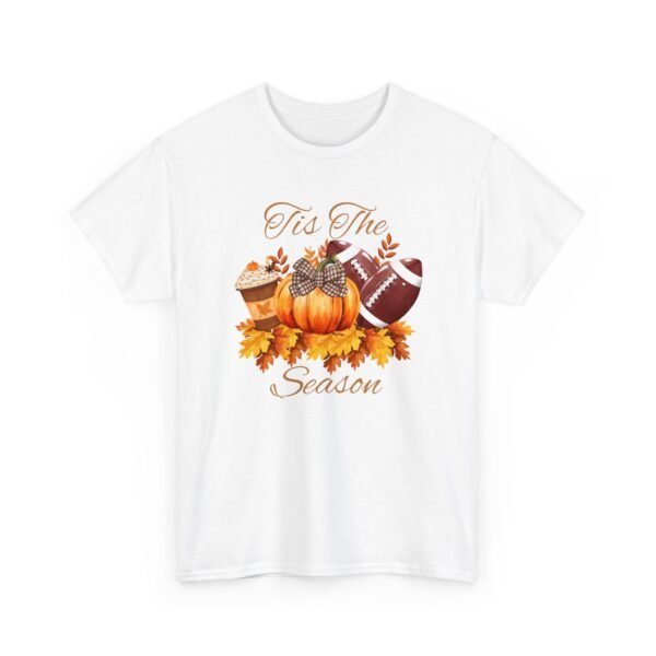 Tis the Season Cotton Tee, football, fall,  pumpkins - Image 3