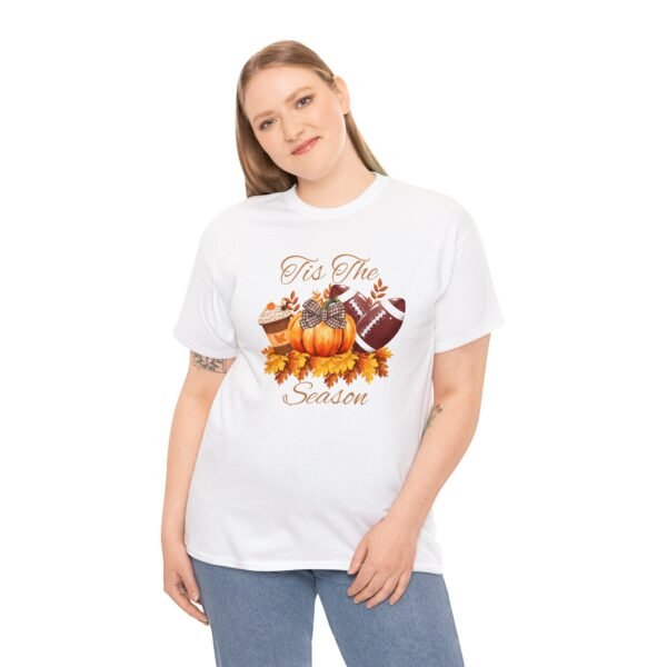 Tis the Season Cotton Tee, football, fall,  pumpkins - Image 12