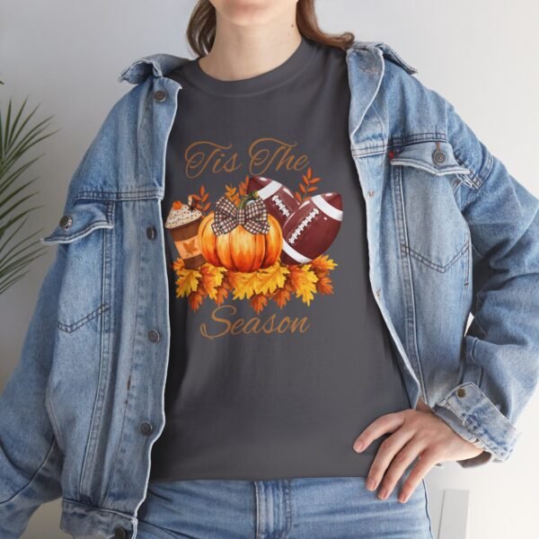 Tis the Season Cotton Tee, football, fall,  pumpkins - Image 88