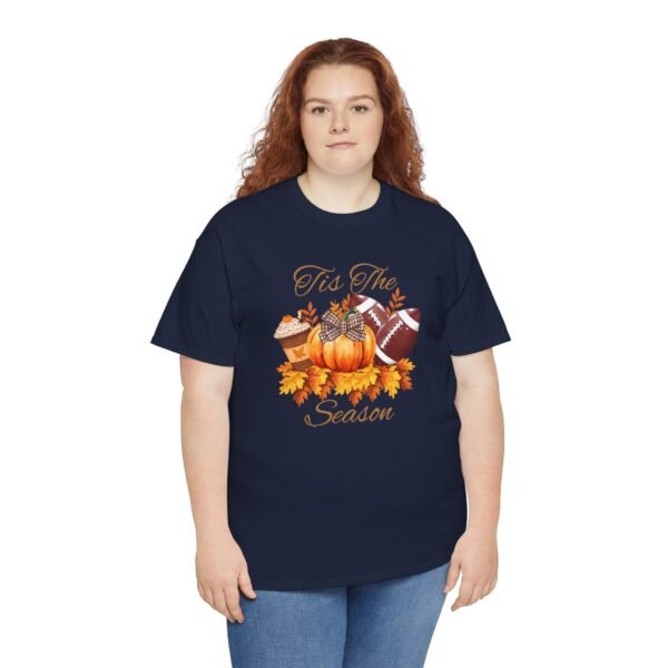 Tis the Season Cotton Tee, football, fall,  pumpkins - Image 107