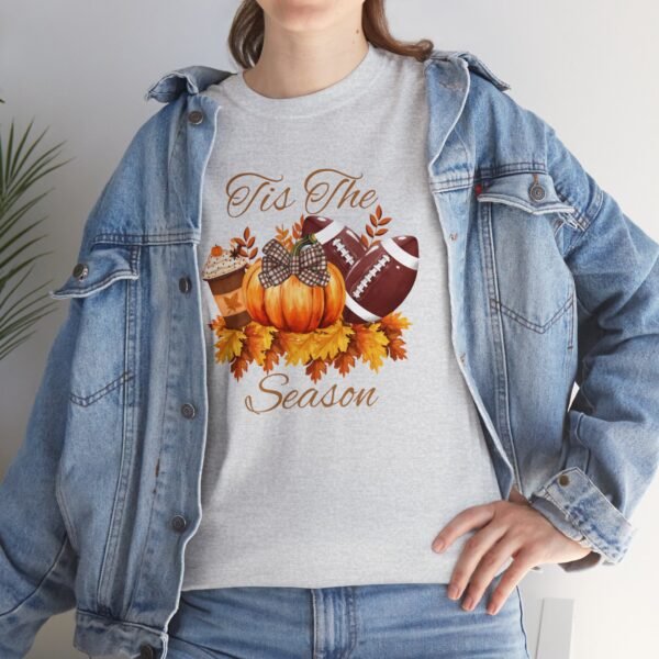 Tis the Season Cotton Tee, football, fall,  pumpkins - Image 50