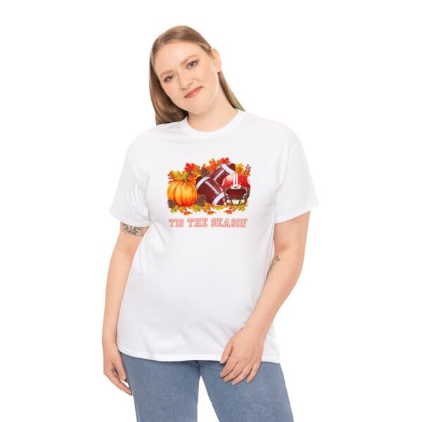 Tis the Season Cotton Tee, football, fall, pumpkins - Image 12
