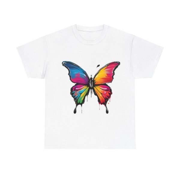 Painted butterfly Heavy Cotton Tee, butterfly, bright colors, t-shirts, butterflies - Image 2