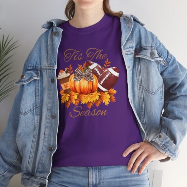 Tis the Season Cotton Tee, football, fall,  pumpkins - Image 142