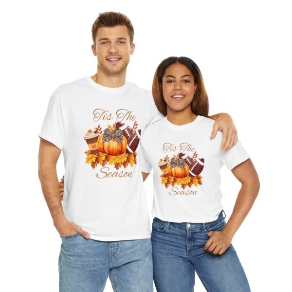 Tis the Season Cotton Tee, football, fall,  pumpkins - Image 24
