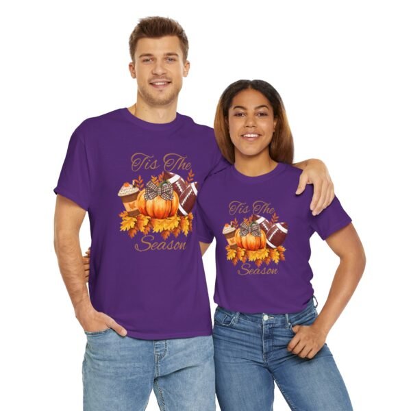 Tis the Season Cotton Tee, football, fall,  pumpkins - Image 143