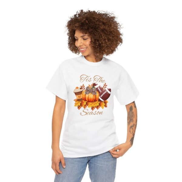 Tis the Season Cotton Tee, football, fall,  pumpkins - Image 11