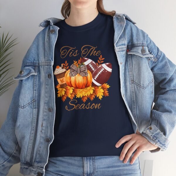 Tis the Season Cotton Tee, football, fall,  pumpkins - Image 115
