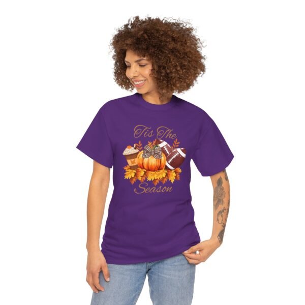 Tis the Season Cotton Tee, football, fall,  pumpkins - Image 130