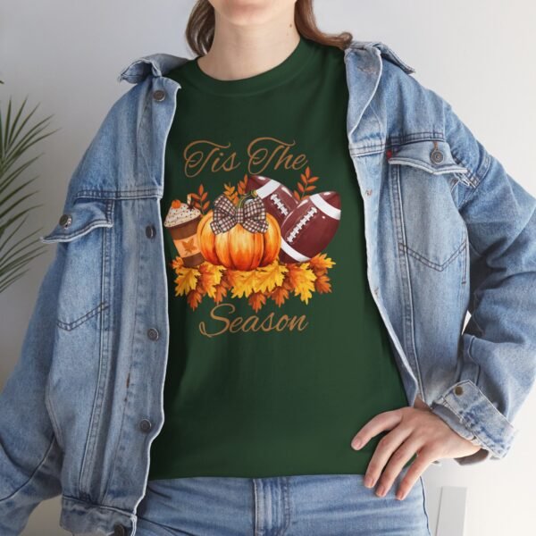 Tis the Season Cotton Tee, football, fall,  pumpkins - Image 34