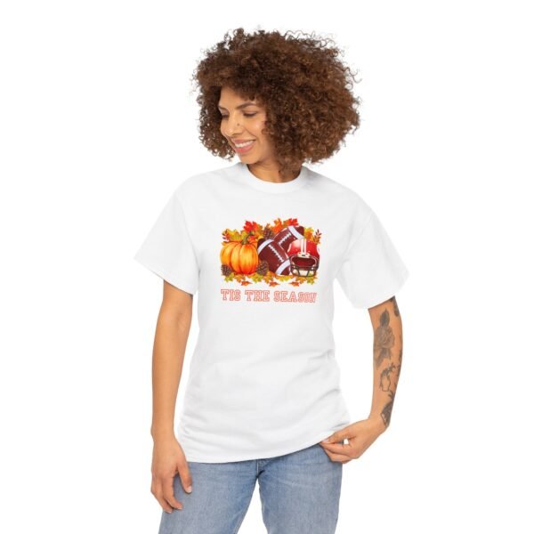 Tis the Season Cotton Tee, football, fall, pumpkins - Image 11
