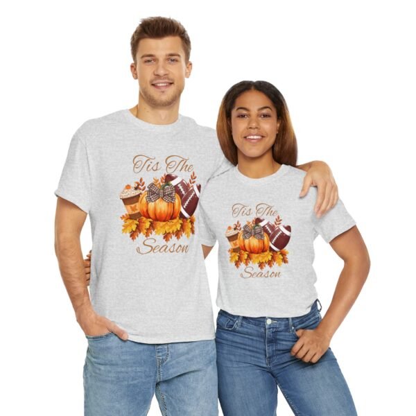 Tis the Season Cotton Tee, football, fall,  pumpkins - Image 51