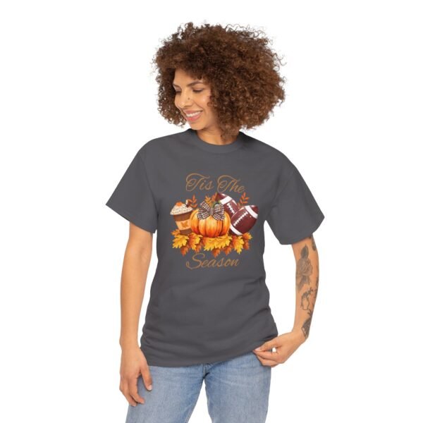 Tis the Season Cotton Tee, football, fall,  pumpkins - Image 76