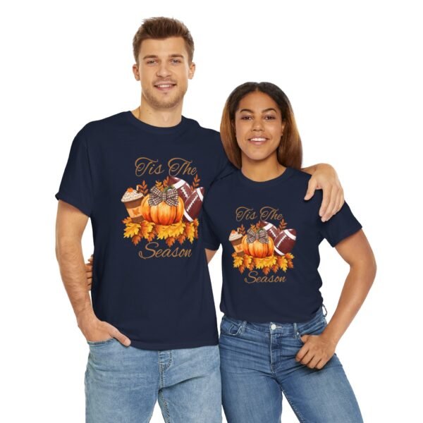 Tis the Season Cotton Tee, football, fall,  pumpkins - Image 116