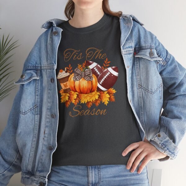 Tis the Season Cotton Tee, football, fall,  pumpkins - Image 61