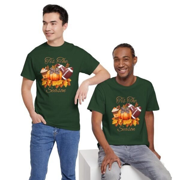 Tis the Season Cotton Tee, football, fall,  pumpkins - Image 37