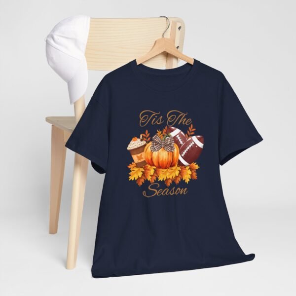 Tis the Season Cotton Tee, football, fall,  pumpkins - Image 100