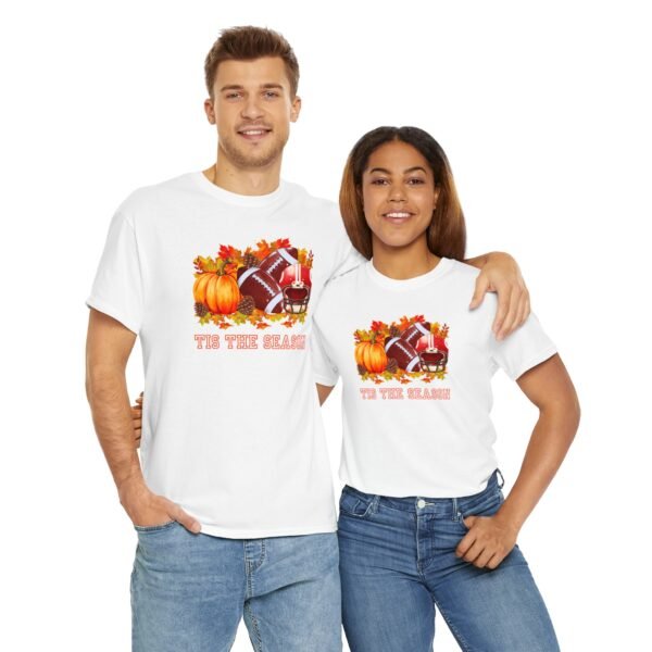 Tis the Season Cotton Tee, football, fall, pumpkins - Image 24