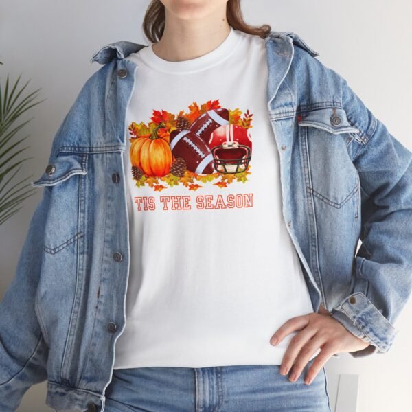 Tis the Season Cotton Tee, football, fall, pumpkins - Image 23