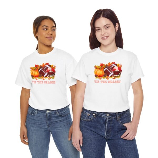 Tis the Season Cotton Tee, football, fall, pumpkins - Image 25